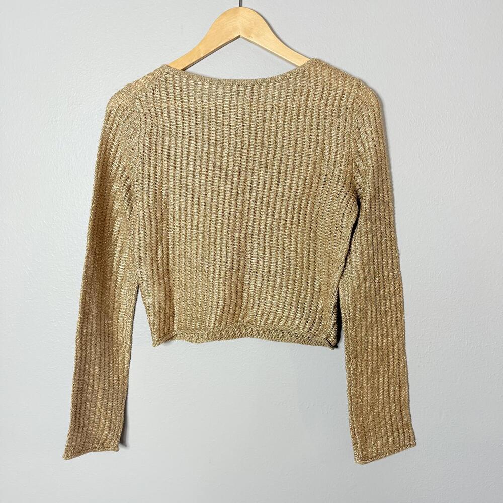 J.Crew Collection metallic open-weave sweater‎ XXS - Picture 5 of 5